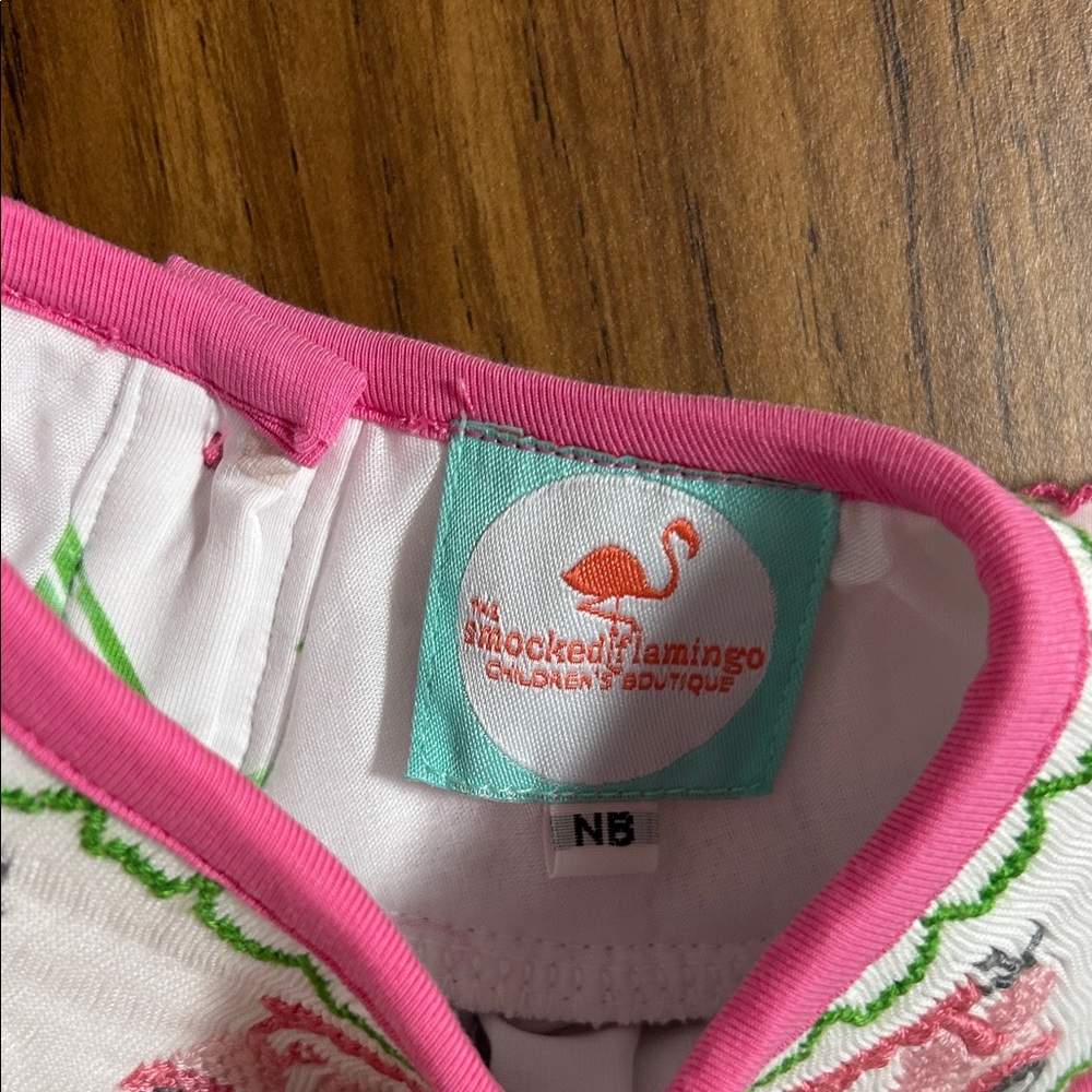 NWOT- Smocked Pink Golf Cart Bubble - Picture 6 of 8